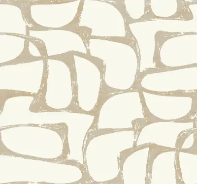 Candice Olson Craftsman Geometric Wallpaper - White & Gold