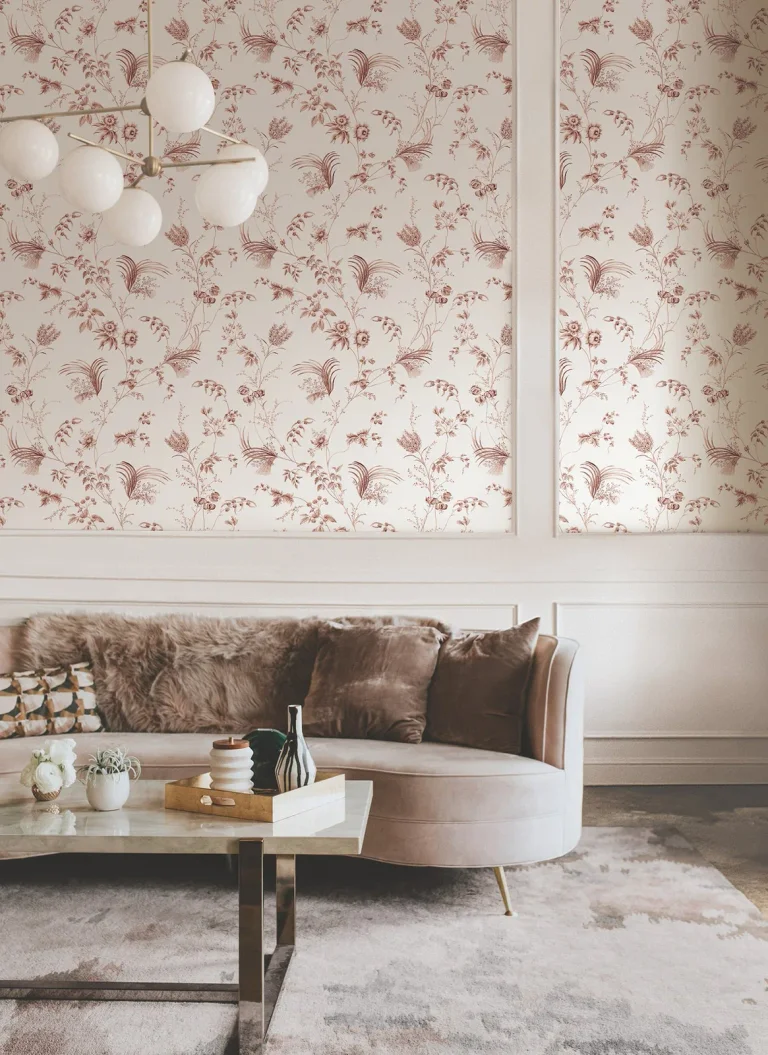 Ronald Redding Floral Lace Wallpaper - Brick — Ảnh 5