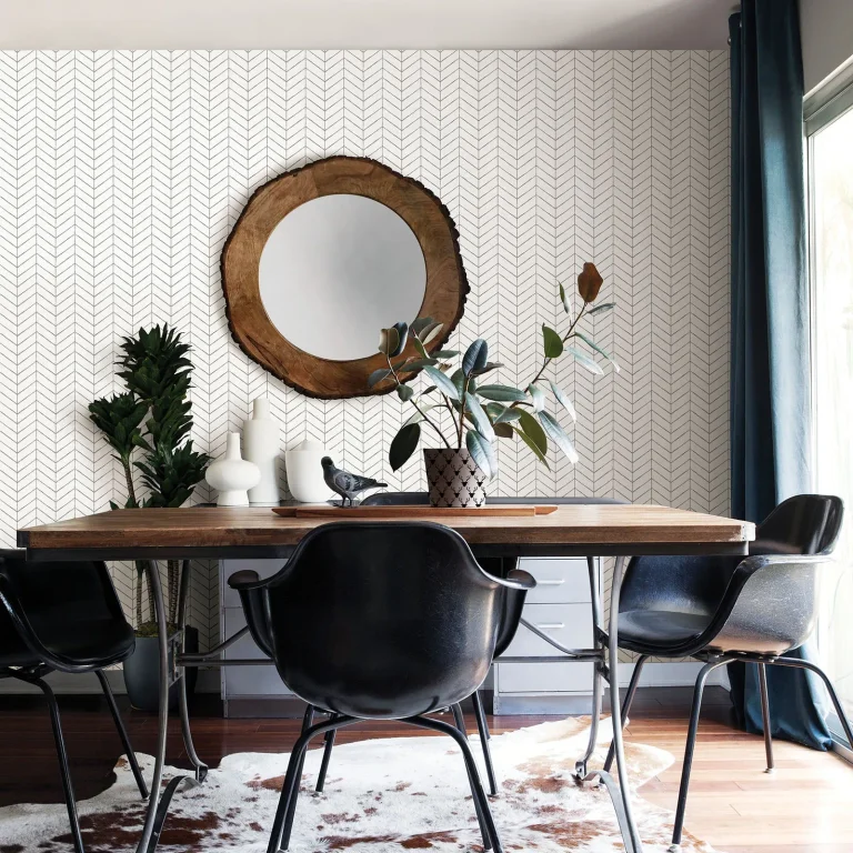Chesapeake Bison Herringbone Wallpaper - Dark Grey — Ảnh 3
