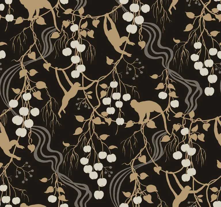Linden Jungle Canopy Wallpaper - Black — Image 2
