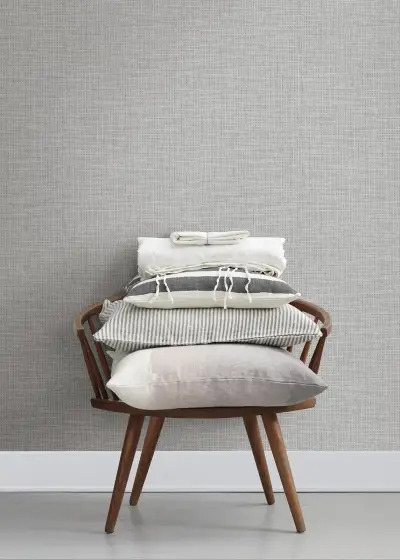 In The Loop Faux Grasscloth Wallpaper - Grey