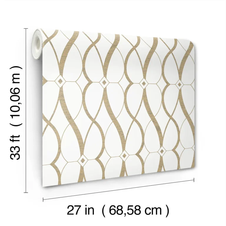 Graceful Geo Wallpaper - Cream/Gold — Ảnh 2