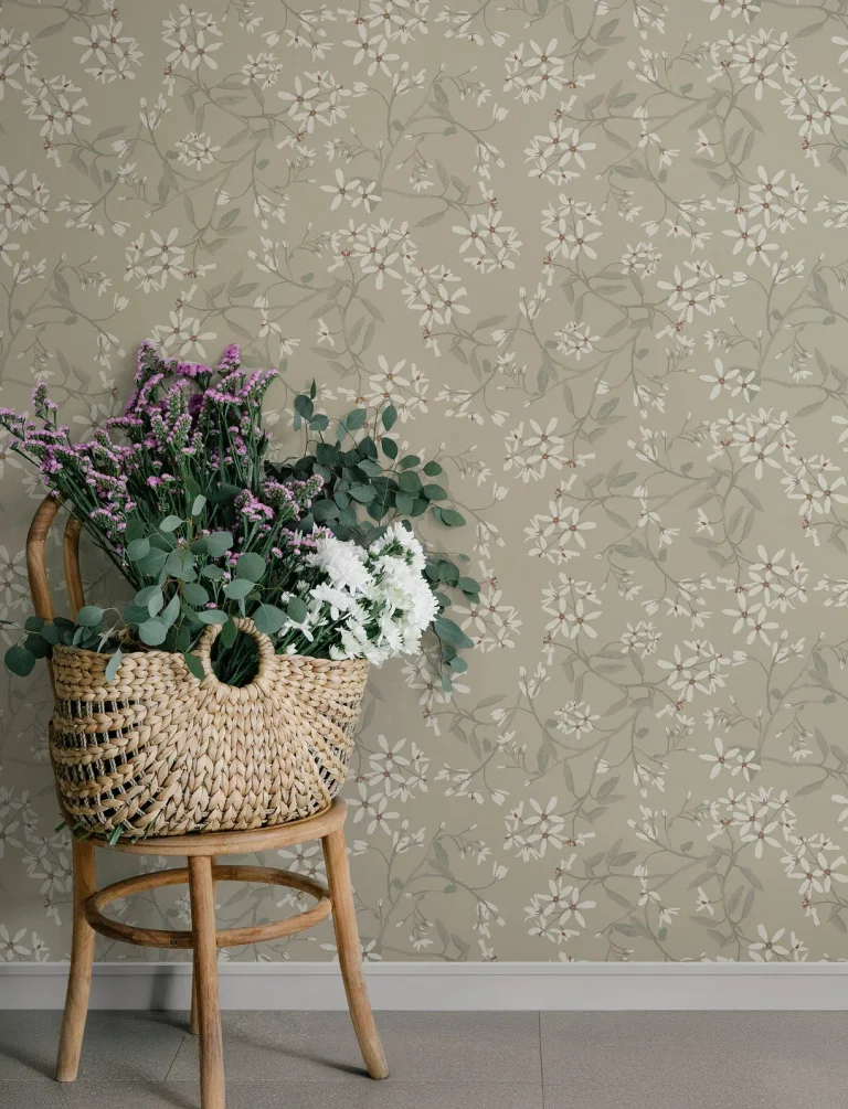 Paradis Bouquet Toss Wallpaper - Grey — Image 4
