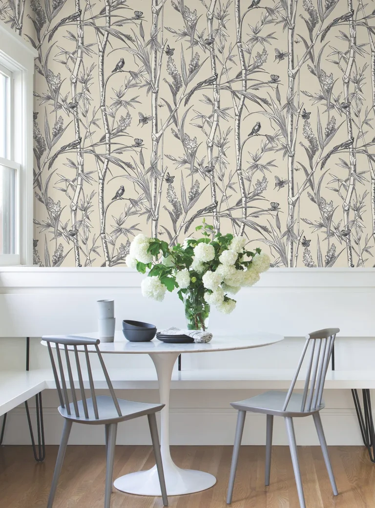 Bambou Toile Wallpaper - Beige — Image 6
