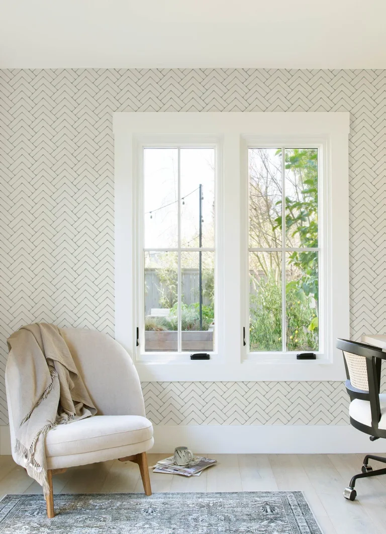 Chesapeake Oswin Tiered Herringbone Wallpaper - Teal — Ảnh 5