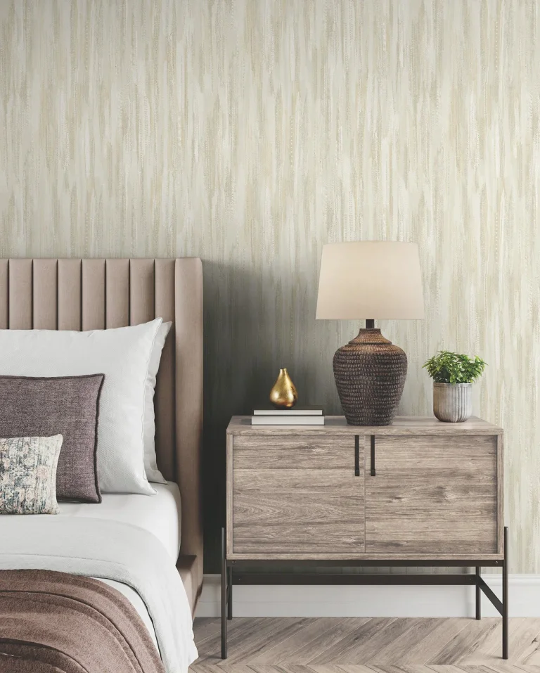 Ronald Redding Tribeca Texture Stripe Wallpaper - Gold — Ảnh 2