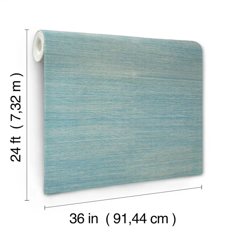 Ronald Redding Maguey Sisal Grasscloth Wallpaper - Vanilla Turquoise — Ảnh 4