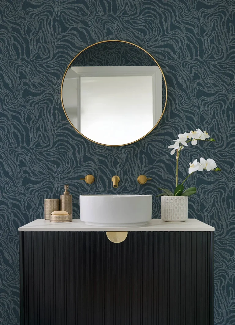 Massar Modern Marbled Wallpaper - Teal — Image 5