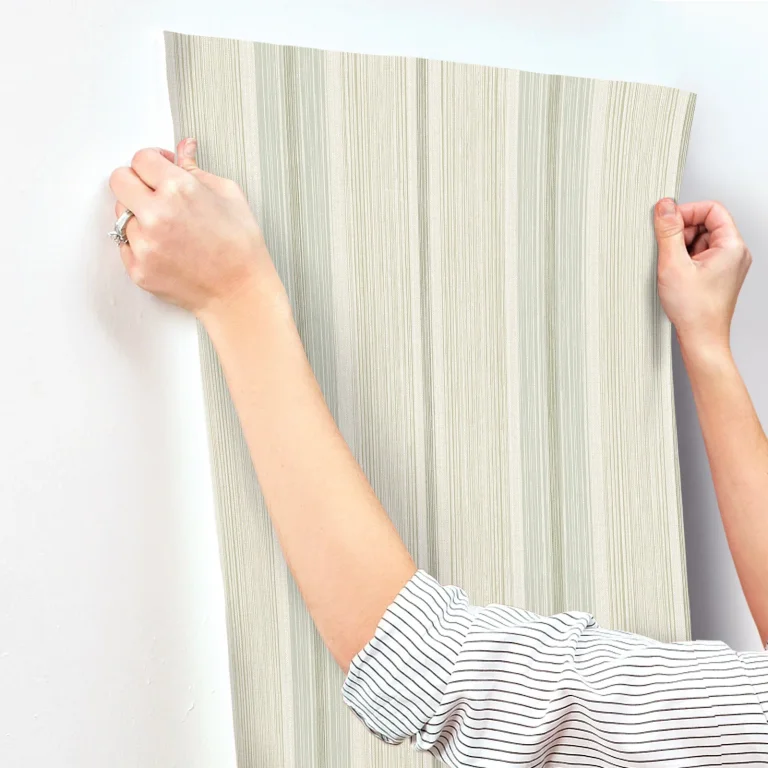 Chris Loves Julia Ames Linen Stripe Wallpaper - Linen — Ảnh 6