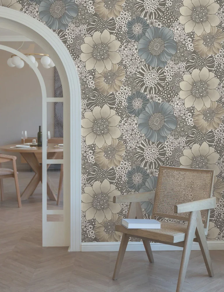 Anemones Peel and Stick Wallpaper - Brown — Ảnh 5