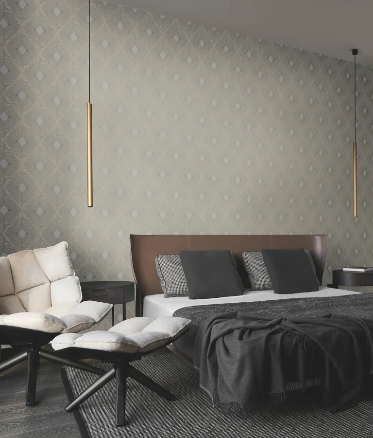 Harlowe Wallpaper - Warm Grey/Gold — Image 3