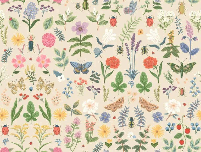 Rifle Paper Co. Curio Peel and Stick Wallpaper - Cream — Ảnh 2