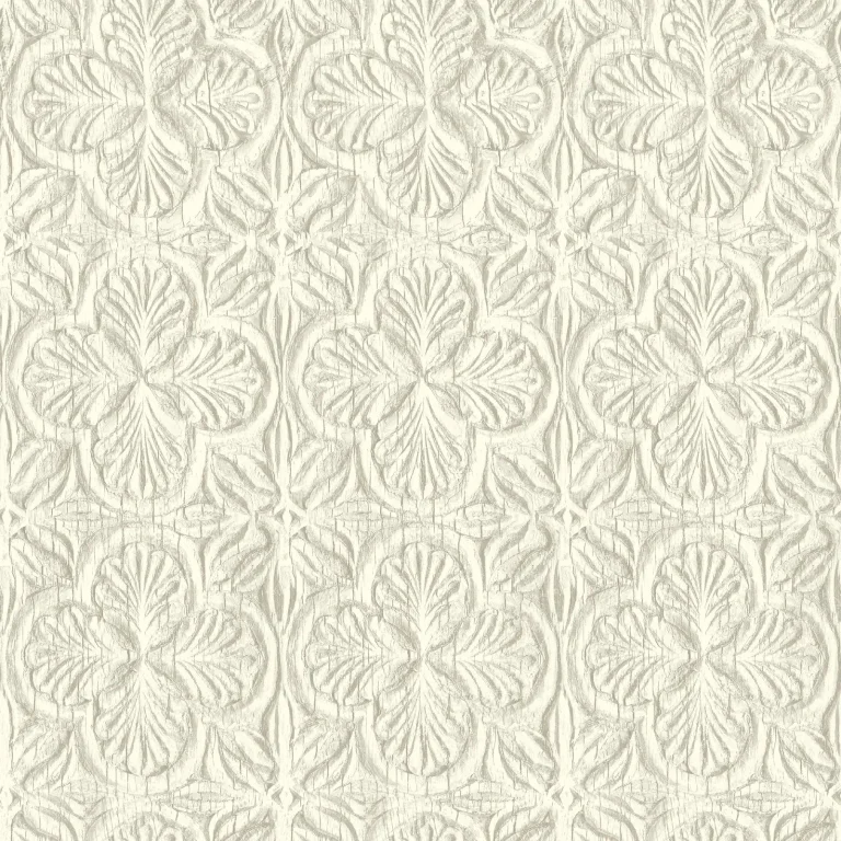 Chesapeake Karachi Wooden Damask Wallpaper - White — Ảnh 5