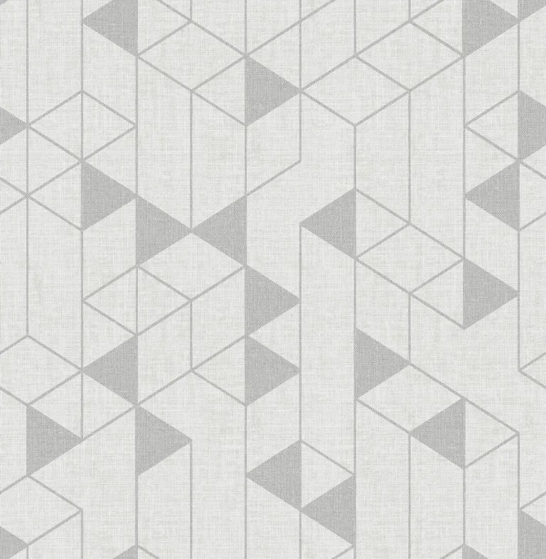 Fairbank Linen Geometric Wallpaper - Silver — Ảnh 2