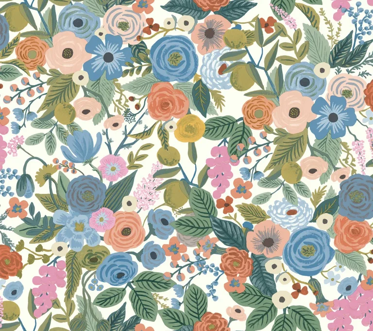 Rifle Paper Co. Garden Party Peel and Stick Wallpaper - Cobalt Multi — Ảnh 5