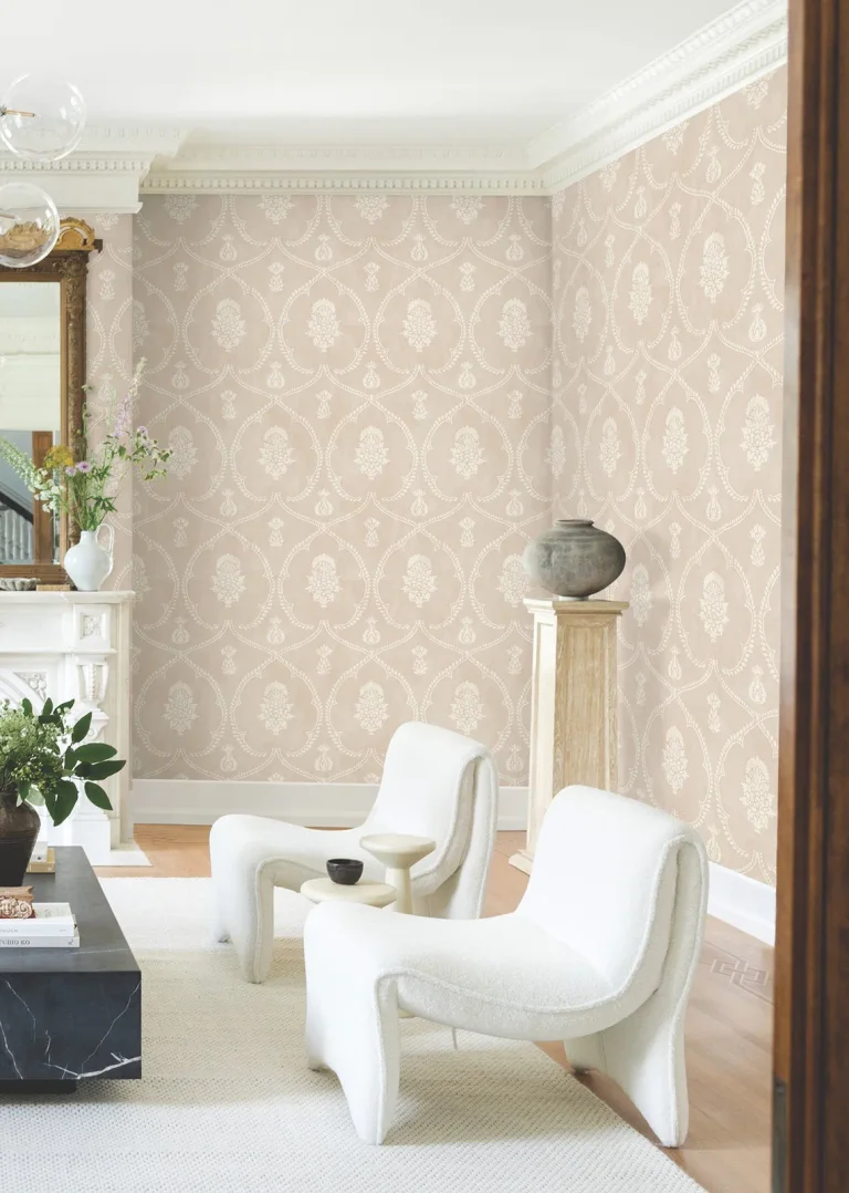Ronald Redding Royal Damask Wallpaper - Blush — Ảnh 4