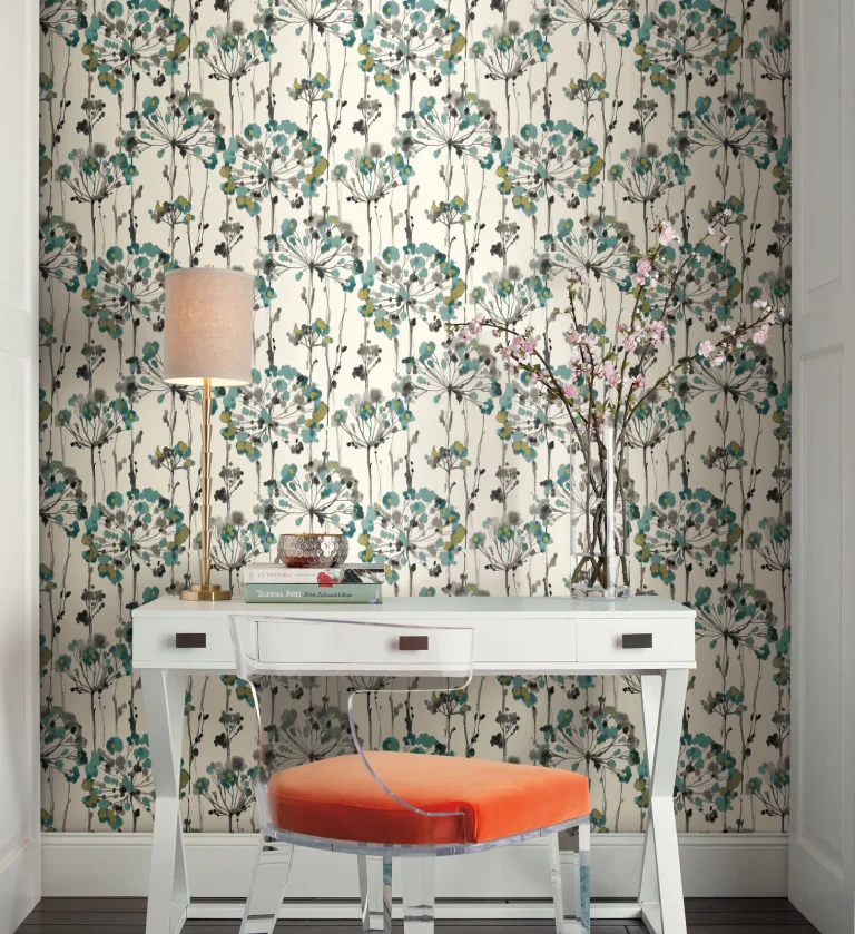 Flourish Peel and Stick Wallpaper - Turquoise — Ảnh 2