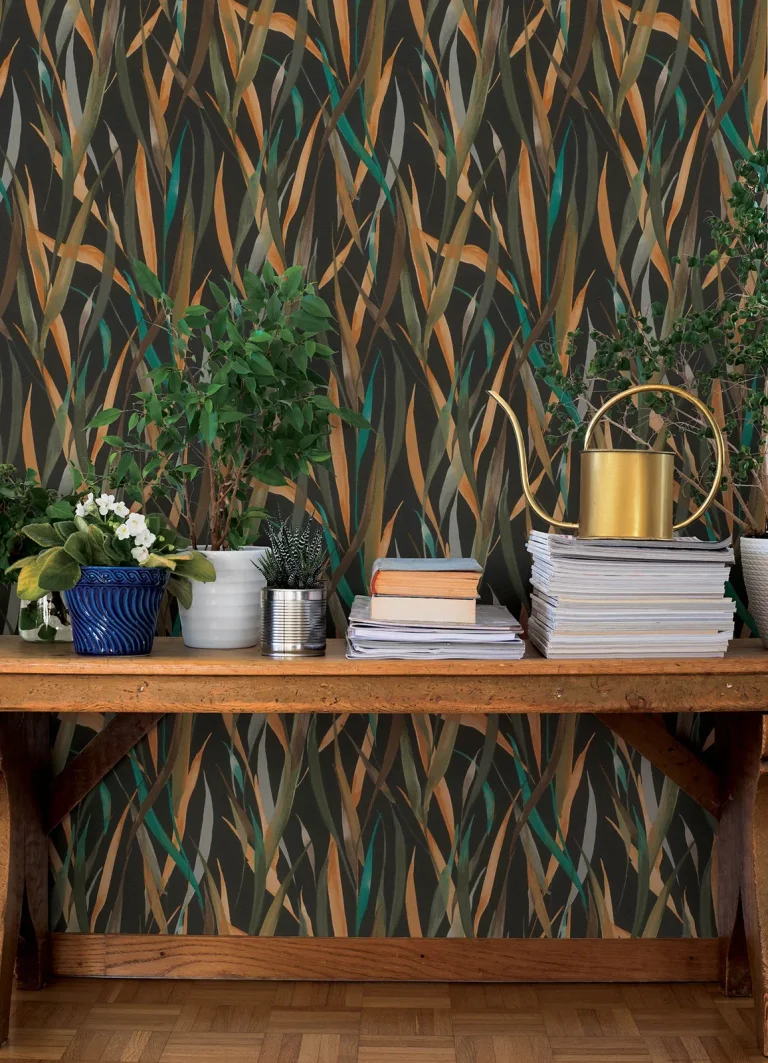 Willoughby Fronds Wallpaper - Black — Ảnh 4