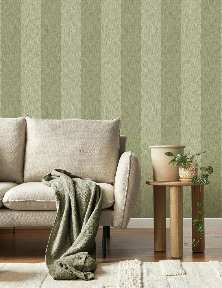 Finn Chevron Stripe Wallpaper - Green — Ảnh 4