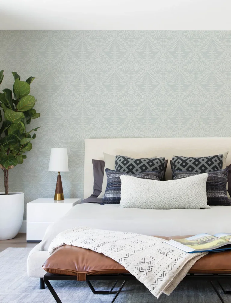 Chesapeake Emmarie Geometric Wallpaper - Light Blue — Ảnh 4