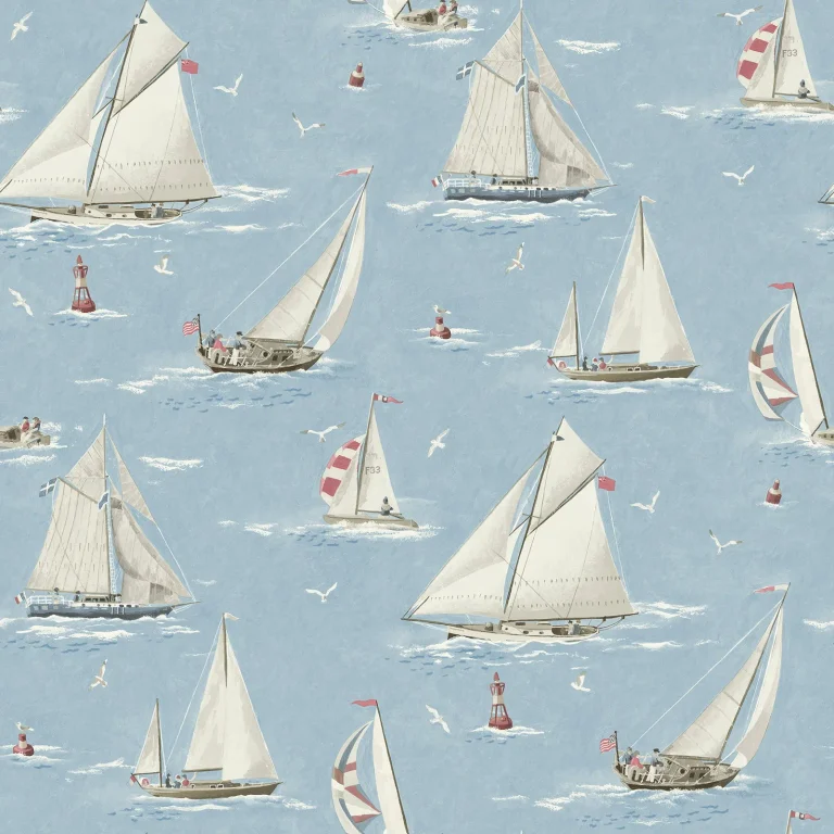 Chesapeake Leeward Sailboat Wallpaper - Light Blue — Ảnh 2