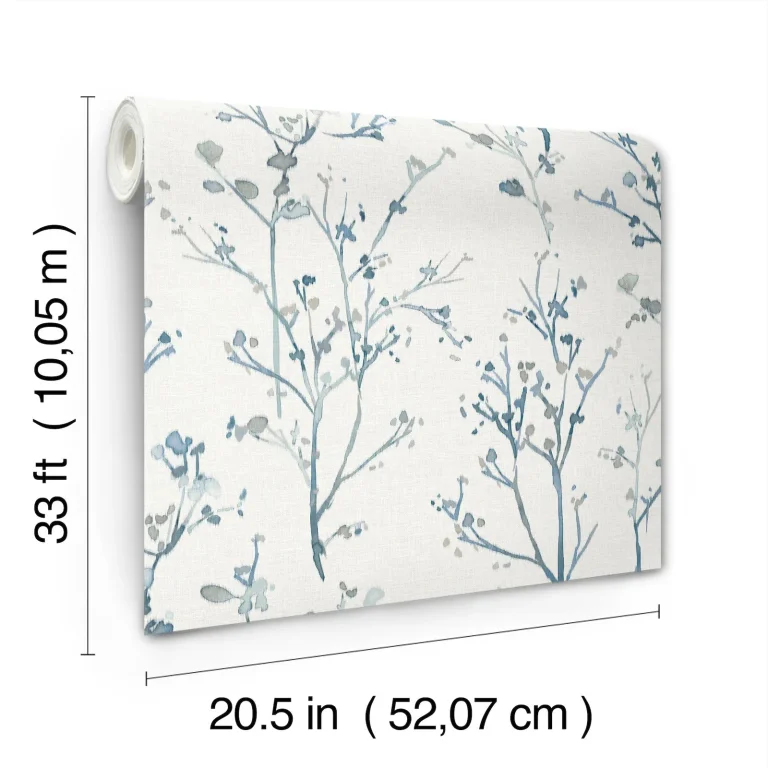 Silverling Budding Branches Wallpaper - Blue — Ảnh 6
