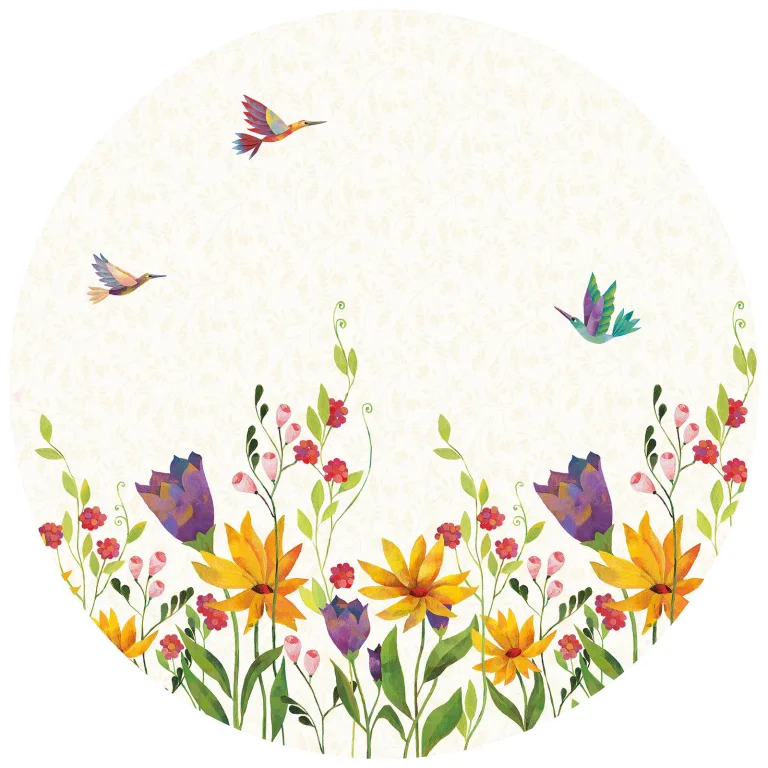 Floral Poetry - Wall Mural 5565 - Round - 144cm diameter — Ảnh 2