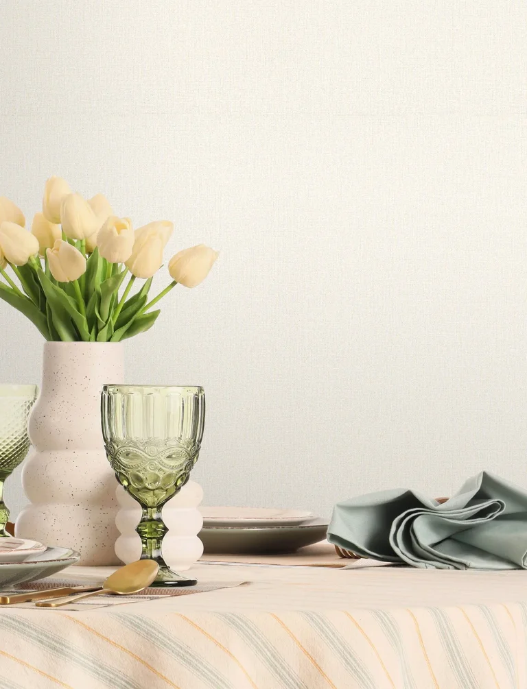 Chesapeake Sonia Faux Linen Wallpaper - Bone — Ảnh 4