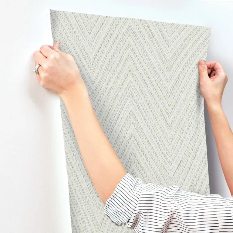 Lainey Stitched Chevron Wallpaper - Green — Ảnh 3