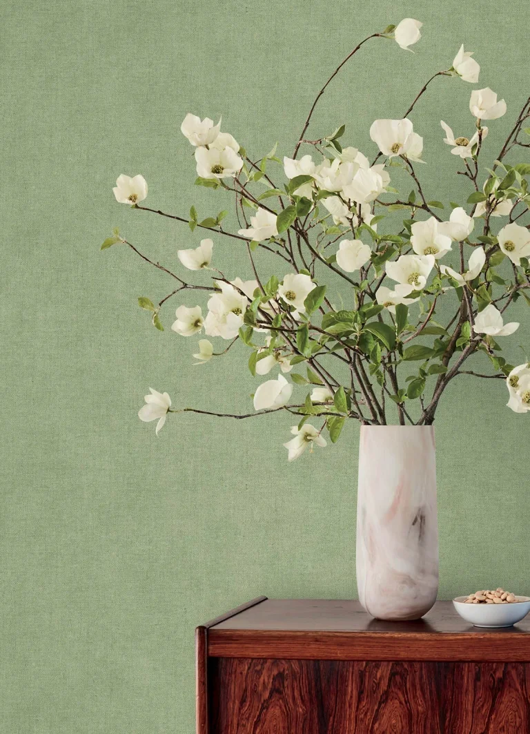 Nuovo Faux Linen Wallpaper - Light Green — Ảnh 6