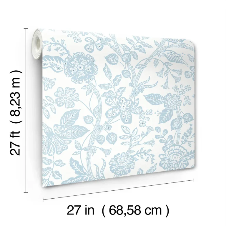 Rifle Paper Co. Gracie Garden Wallpaper - Blue & White — Ảnh 2
