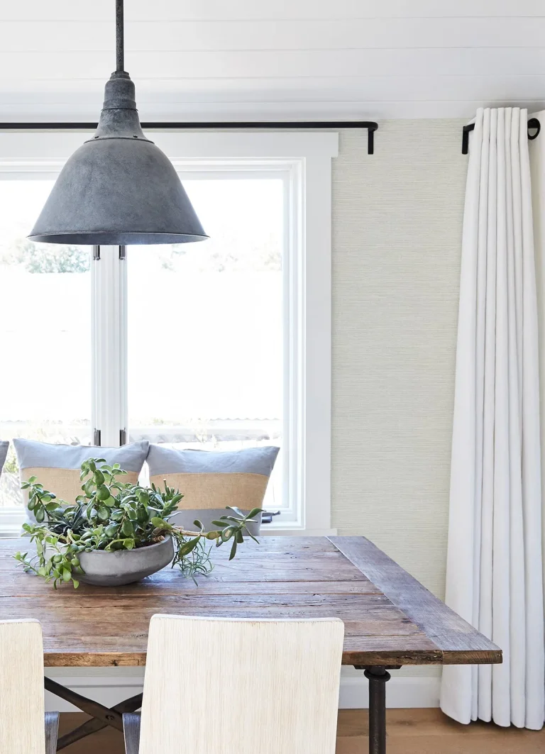 Chesapeake Agave Faux Grasscloth Wallpaper - Eggshell — Ảnh 2