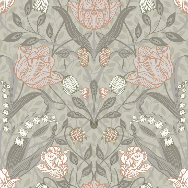 Filippa Tulip Wallpaper - Grey — Ảnh 4