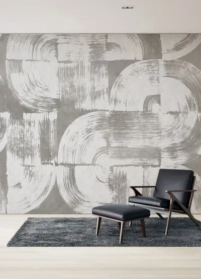 Brushstrokes Wall Mural - Dove Grey