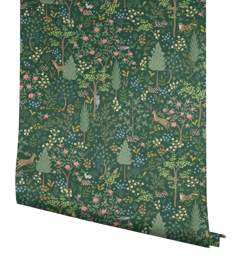 Rifle Paper Co. Woodland Peel and Stick Wallpaper - Emerald — Ảnh 7
