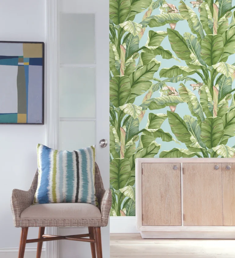 Banana Leaf Peel and Stick Wallpaper - Blue/Green — Ảnh 6