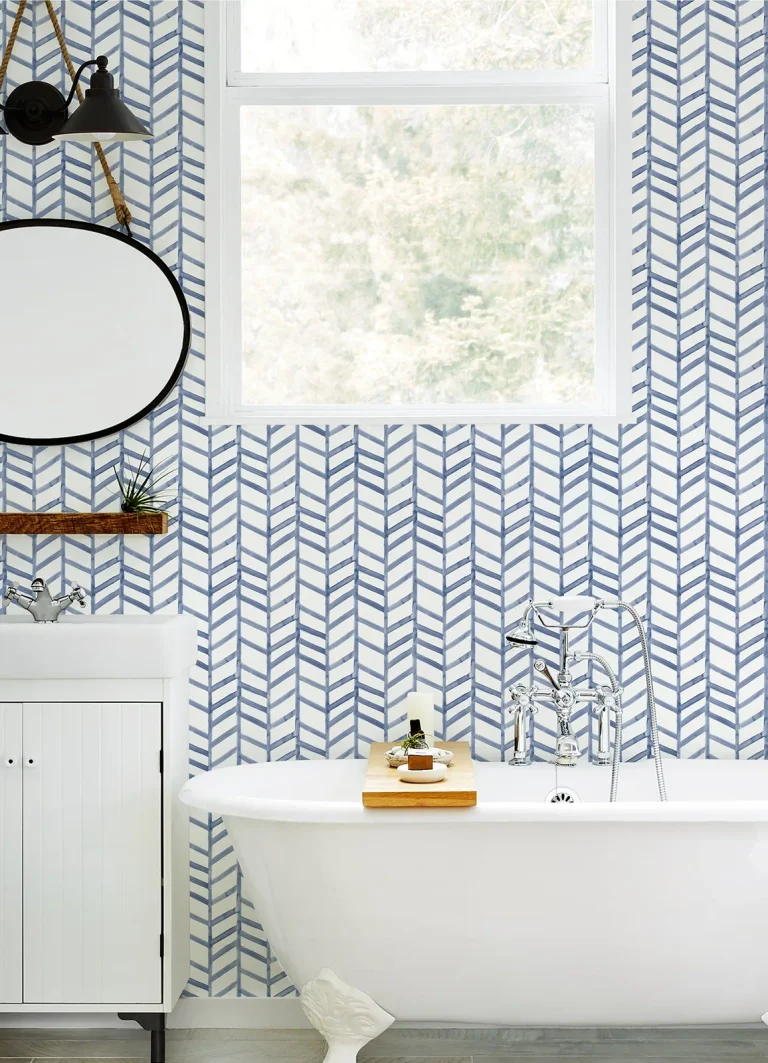 Chesapeake Fletching Geometric Wallpaper - Navy — Ảnh 2