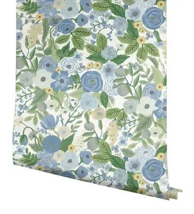 Rifle Paper Co. Garden Party Peel and Stick Wallpaper - Blue & Green Multi
