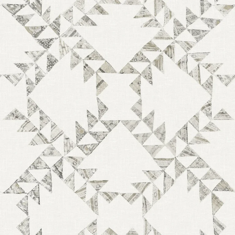Chesapeake Scrap Quilt Wallpaper - Grey — Ảnh 5
