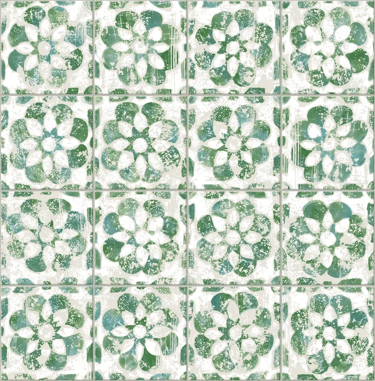 Izeda Floral Tile Wallpaper - Green — Ảnh 2