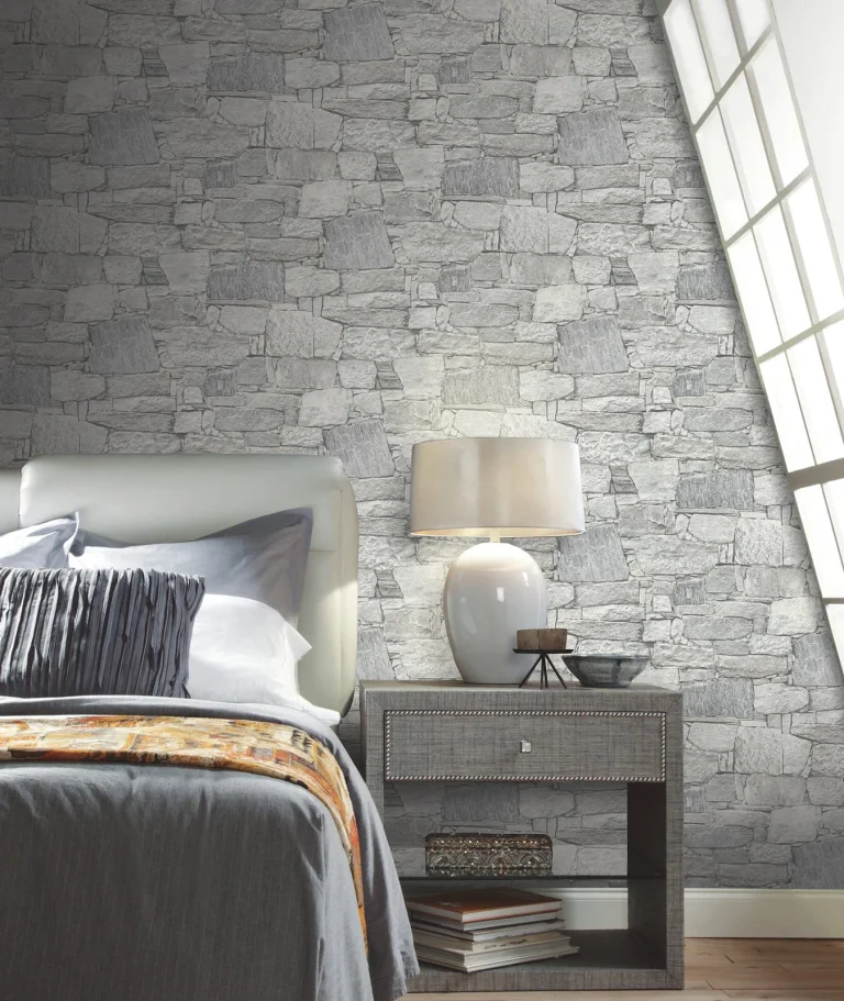 Chateau Stone Peel and Stick Wallpaper - Smoke — Ảnh 5