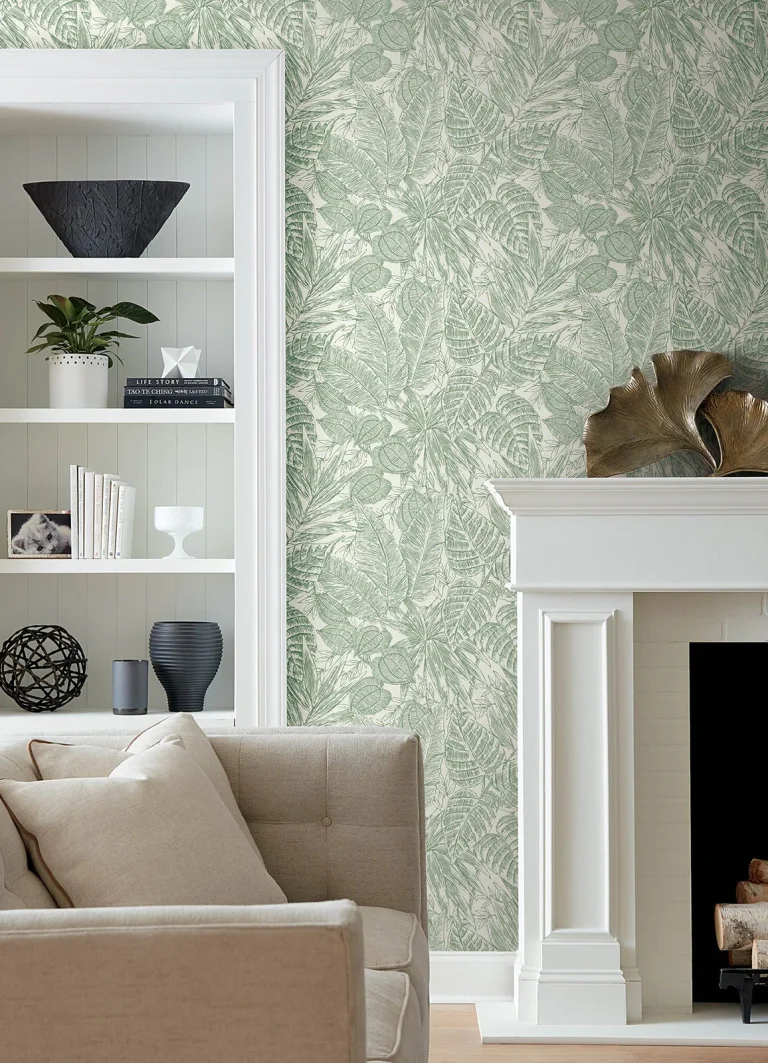 Brentwood Palm Leaves Wallpaper - Green — Ảnh 4