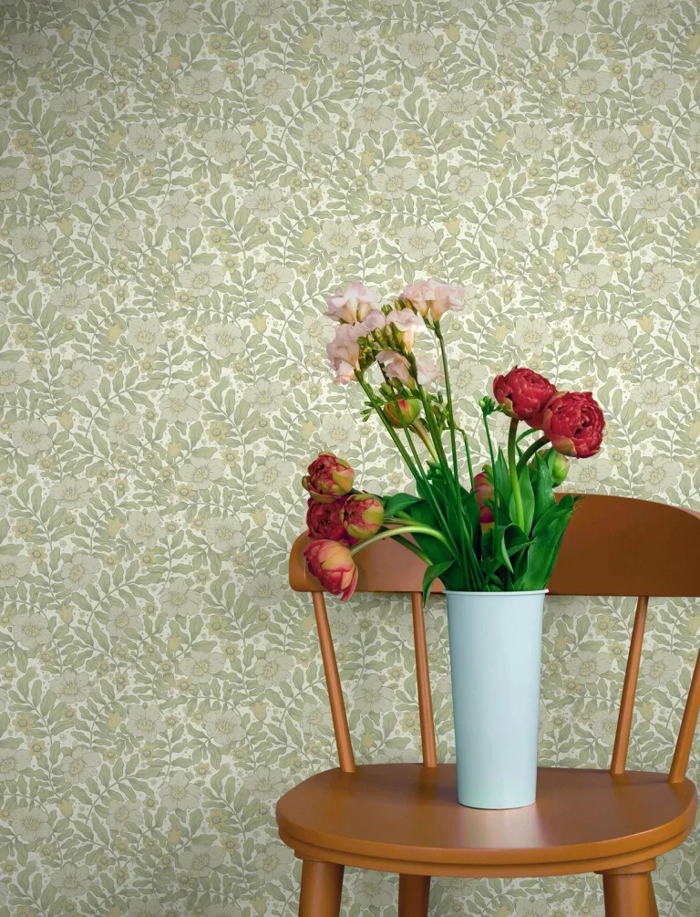 Maggan Floral Trail Wallpaper - Sage — Image 4