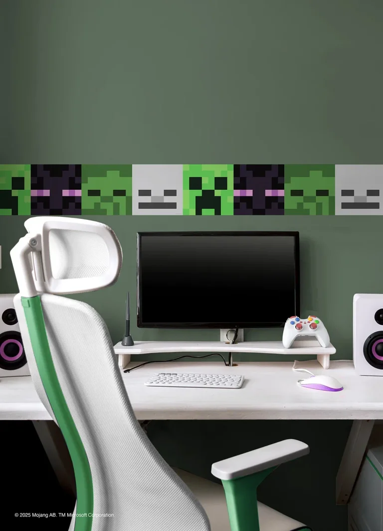 Minecraft Hostile Mobs Wallpaper Border - Green — Ảnh 5
