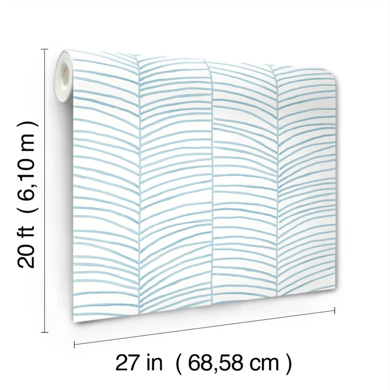 Cascade Palm Chic Tropics Peel and Stick Wallpaper - Blue — Ảnh 4