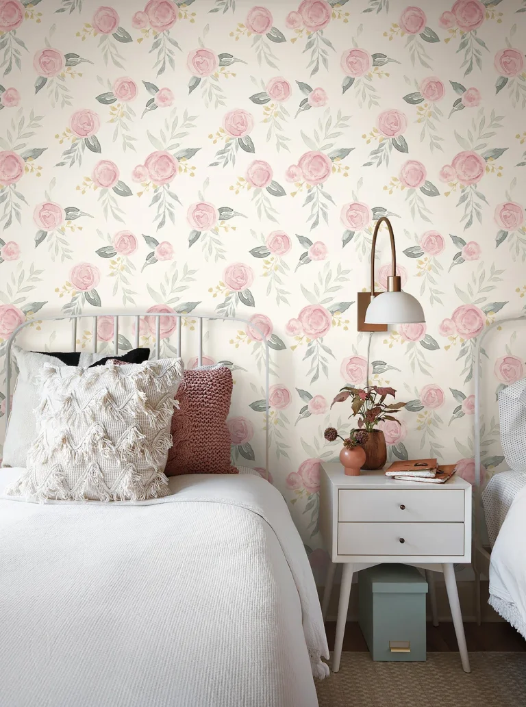 Magnolia Home Watercolor Roses Peel and Stick Wallpaper - Gala Pink — Ảnh 4