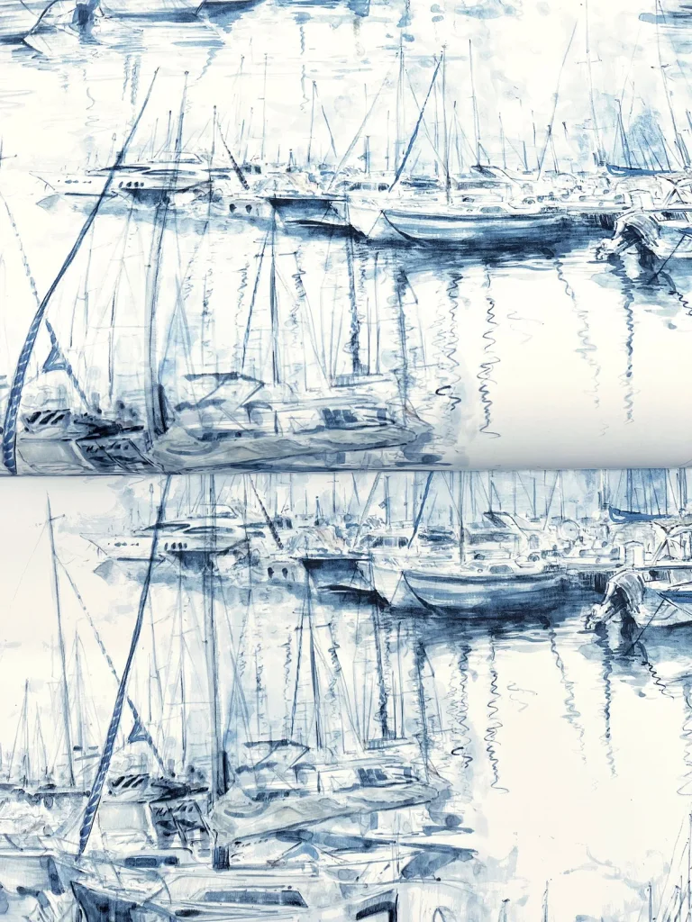 Ronald Redding Yacht Club Scenic Wallpaper - Blue — Ảnh 4