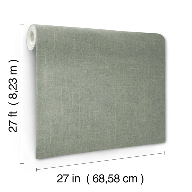 Ronald Redding Saratoga Faux Linen Wallpaper - Jade — Ảnh 6