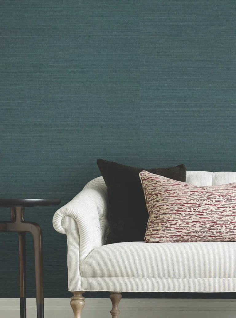 Ronald Redding Maguey Sisal Grasscloth Wallpaper - Blue — Ảnh 5