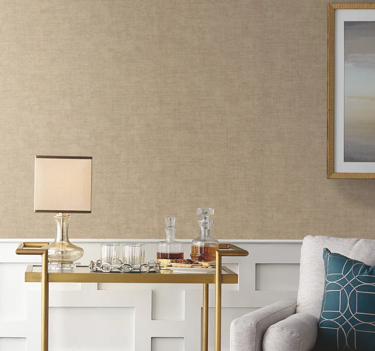 Tabby Weave Texture Wallpaper - Beige — Image 3